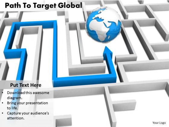 Stock Photo Path To Target Globe PowerPoint Slide Stock Photo Path To Target Globe PowerPoint Slide