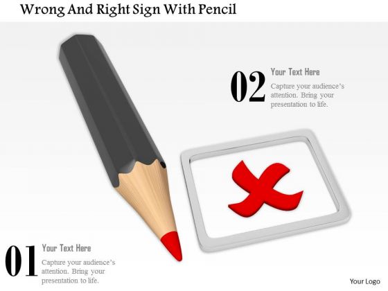 Stock Photo Pencil With Red Wrong Sign PowerPoint Slide Stock Photo Pencil With Red Wrong Sign PowerPoint Slide