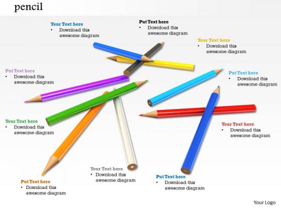Stock Photo Pencils Multicolored PowerPoint Slide