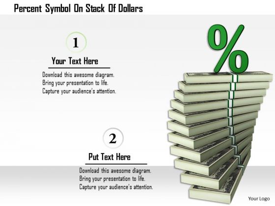 Stock Photo Percent Symbol On Stack Of Dollars PowerPoint Slide Stock Photo Percent Symbol On Stack Of Dollars PowerPoint Slide