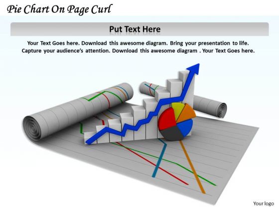 Stock Photo Pie Chart On Page Curl Arrow PowerPoint Slide Stock Photo Pie Chart On Page Curl Arrow PowerPoint Slide