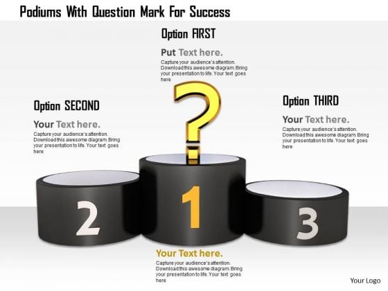 Stock Photo Podiums With Question Mark For Success PowerPoint Slide Stock Photo Podiums With Question Mark For Success PowerPoint Slide