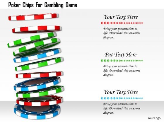 Stock Photo Poker Chips For Gambling Game PowerPoint Slide