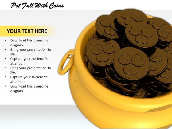 Stock Photo Pot Full With Coins PowerPoint Template Stock Photo Pot Full With Coins PowerPoint Template