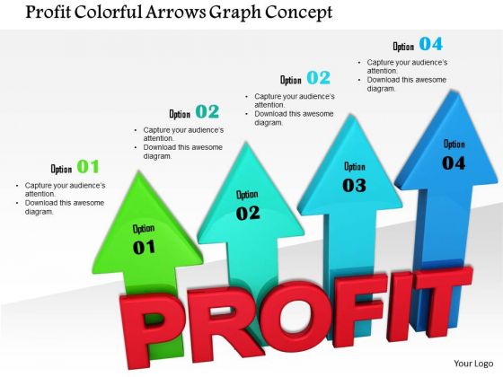 Stock Photo Profit Colorful Arrows Graph Concept PowerPoint Slide Stock Photo Profit Colorful Arrows Graph Concept PowerPoint Slide