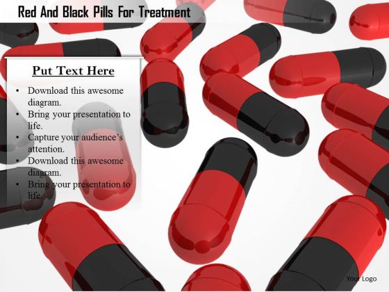 Stock Photo Red And Black Pills For Treatment PowerPoint Slide Stock Photo Red And Black Pills For Treatment PowerPoint Slide