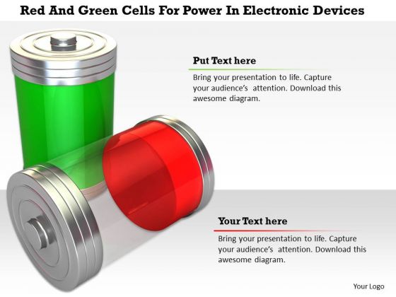 Stock Photo Red And Green Cells For Power In Electronic Devices PowerPoint Slide Stock Photo Red And Green Cells For Power In Electronic Devices PowerPoint Slide