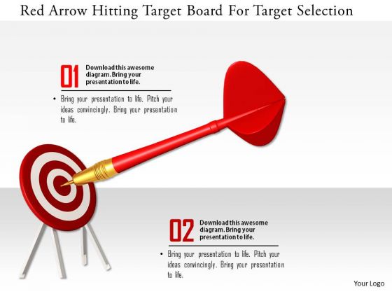 Stock Photo Red Arrow Hitting Target Board For Target Selection PowerPoint Slide Stock Photo Red Arrow Hitting Target Board For Target Selection PowerPoint Slide