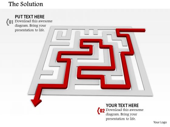 Stock Photo Red Arrow Indicating Solution Path Of Maze Pwerpoint Slide Stock Photo Red Arrow Indicating Solution Path Of Maze Pwerpoint Slide