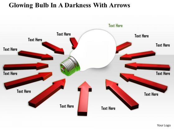 Stock Photo Red Arrows Around Light Bulb PowerPoint Slide Stock Photo Red Arrows Around Light Bulb PowerPoint Slide