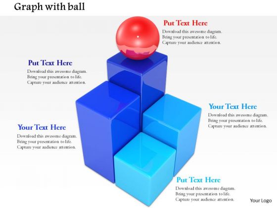 Stock Photo Red Ball On Top Of Bars PowerPoint Slide Stock Photo Red Ball On Top Of Bars PowerPoint Slide