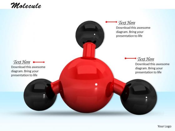 Stock Photo Red Color 3d Molecule PowerPoint Slide Stock Photo Red Color 3d Molecule PowerPoint Slide