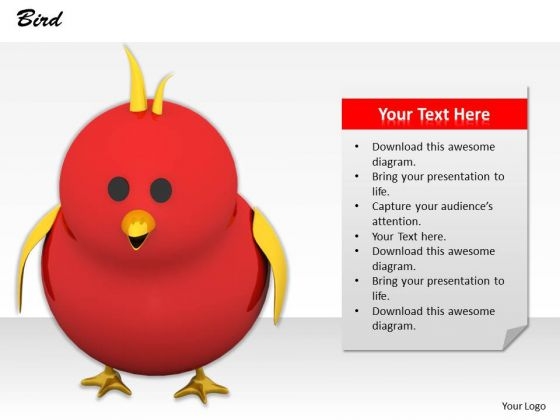 Stock Photo Red Cute Chick PowerPoint Slide