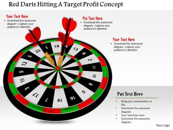 Stock Photo Red Darts Hitting A Target Profit Concept PowerPoint Slide Stock Photo Red Darts Hitting A Target Profit Concept PowerPoint Slide