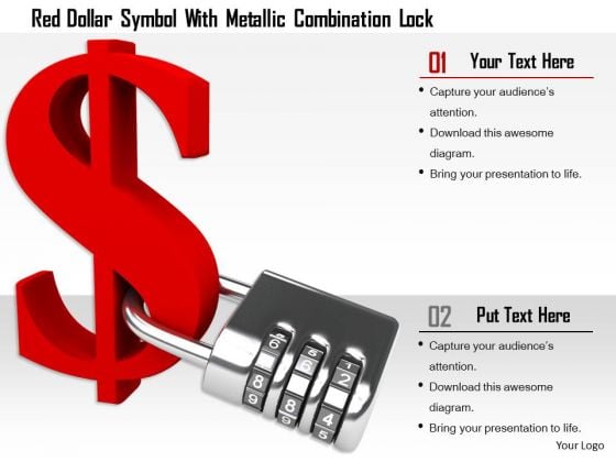 Stock Photo Red Dollar Symbol With Metallic Combination Lock PowerPoint Slide Stock Photo Red Dollar Symbol With Metallic Combination Lock PowerPoint Slide