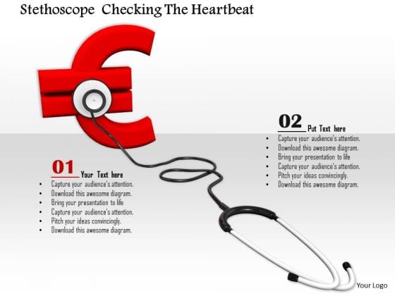 Stock Photo Red Euro Symbol With Stethoscope PowerPoint Slide Stock Photo Red Euro Symbol With Stethoscope PowerPoint Slide