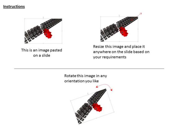 Stock Photo Red Gear Leading Black Gears PowerPoint Slide impactful unique
