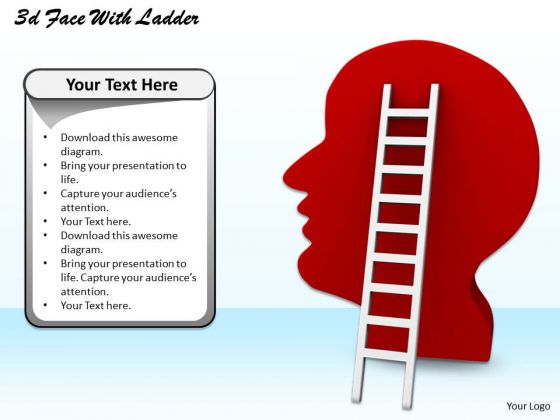 Stock Photo Red Graphic Of Human Face With Ladder Success Concept PowerPoint Slide Stock Photo Red Graphic Of Human Face With Ladder Success Concept PowerPoint Slide
