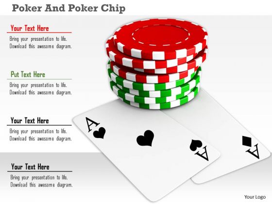 Stock Photo Red Green Poker Chips With Aces PowerPoint Slide Stock Photo Red Green Poker Chips With Aces PowerPoint Slide