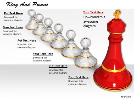 Stock Photo Red King Standing With White Pawns PowerPoint Slide Stock Photo Red King Standing With White Pawns PowerPoint Slide