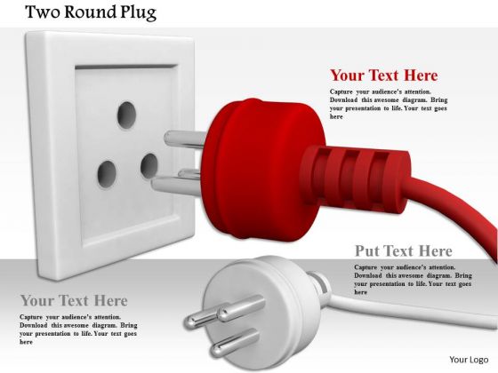 Stock Photo Red Plug Leading Ahead Towards Socket PowerPoint Slide Stock Photo Red Plug Leading Ahead Towards Socket PowerPoint Slide