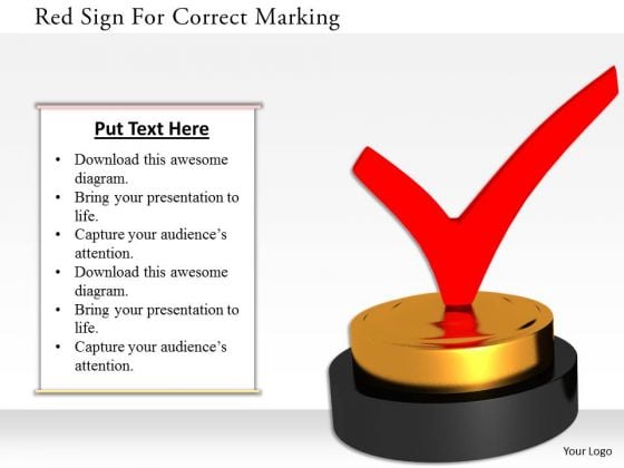 Stock Photo Red Sign For Correct Marking PowerPoint Slide Stock Photo Red Sign For Correct Marking PowerPoint Slide