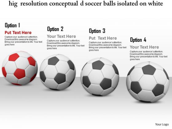 Stock Photo Red Soccer Ball Leading Other Balls PowerPoint Slide Stock Photo Red Soccer Ball Leading Other Balls PowerPoint Slide