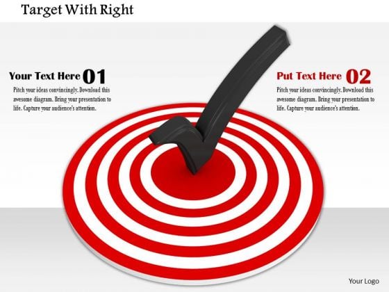 Stock Photo Right Tick Symbol On Red Target Pwerpoint Slide Stock Photo Right Tick Symbol On Red Target Pwerpoint Slide