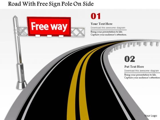 Stock Photo Road With Free Sign Pole On Side PowerPoint Slide Stock Photo Road With Free Sign Pole On Side PowerPoint Slide