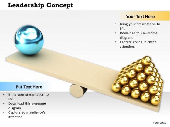 Stock Photo Seesaw With Golden Spheres And Big Blue Sphere PowerPoint Slide Stock Photo Seesaw With Golden Spheres And Big Blue Sphere PowerPoint Slide