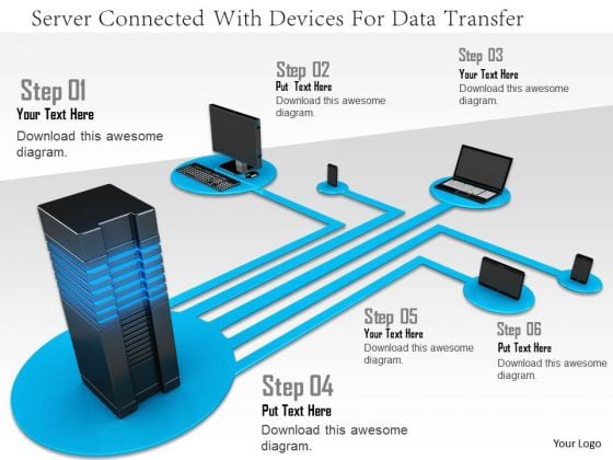 Stock Photo Server Connected With Devices For Data Transfer PowerPoint Slide Stock Photo Server Connected With Devices For Data Transfer PowerPoint Slide