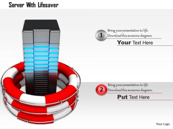 stock_photo_server_in_lifesaving_ring_for_data_security_powerpoint_slide_1