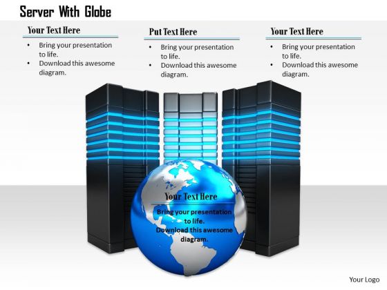 Stock Photo Servers Around Globe For Network PowerPoint Slide Stock Photo Servers Around Globe For Network PowerPoint Slide