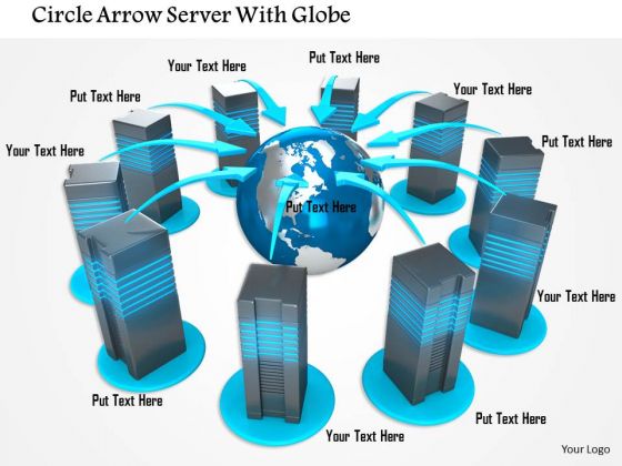 Stock Photo Servers Connected With Globe For Networking PowerPoint Slide Stock Photo Servers Connected With Globe For Networking PowerPoint Slide