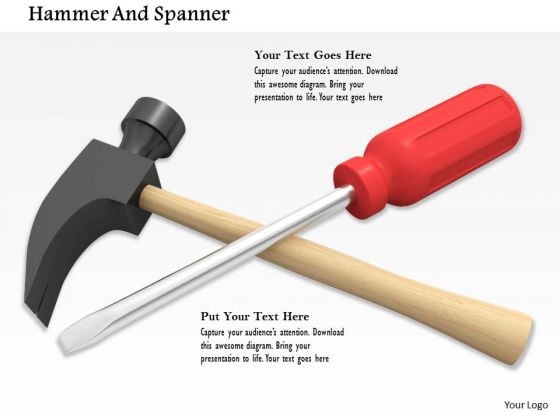 Stock Photo Service Tools Screwdriver And Hammer PowerPoint Slide Stock Photo Service Tools Screwdriver And Hammer PowerPoint Slide
