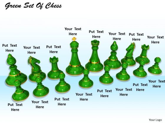Stock Photo Set Of Green Chess Pieces PowerPoint Slide Stock Photo Set Of Green Chess Pieces PowerPoint Slide