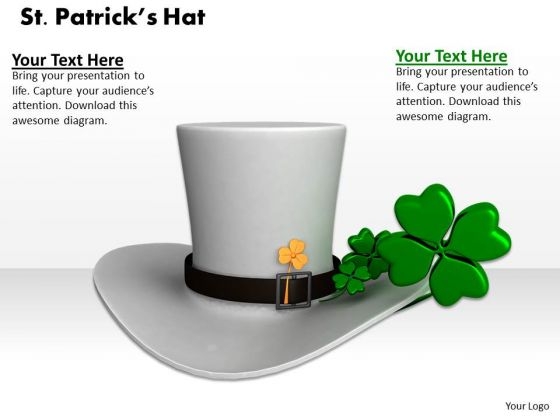 Stock Photo Set Patricks Hat With Clover PowerPoint Slide
