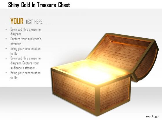 Stock Photo Shiny Gold In Treasure Chest PowerPoint Slide