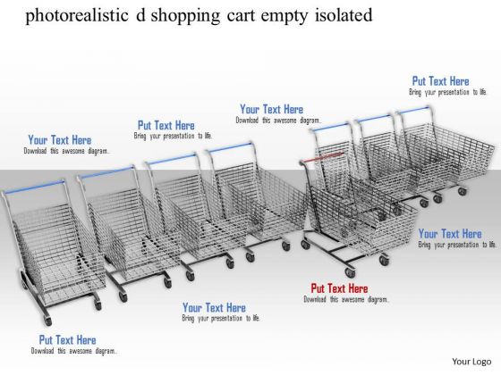 Stock Photo Shopping Carts With One Different Cart Leadership Concept PowerPoint Slide