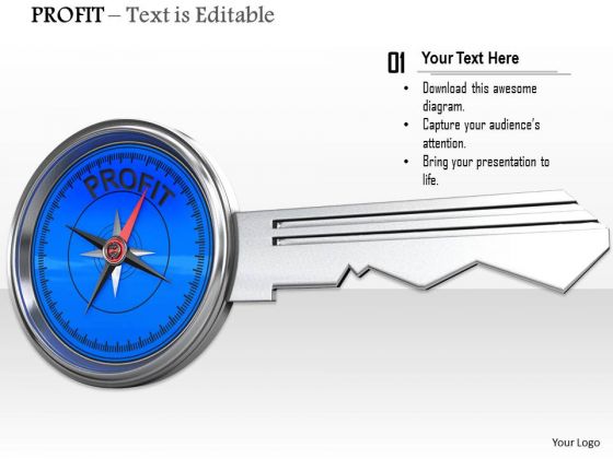 Stock Photo Silver And Blue Key Of Profit PowerPoint Slide Stock Photo Silver And Blue Key Of Profit PowerPoint Slide
