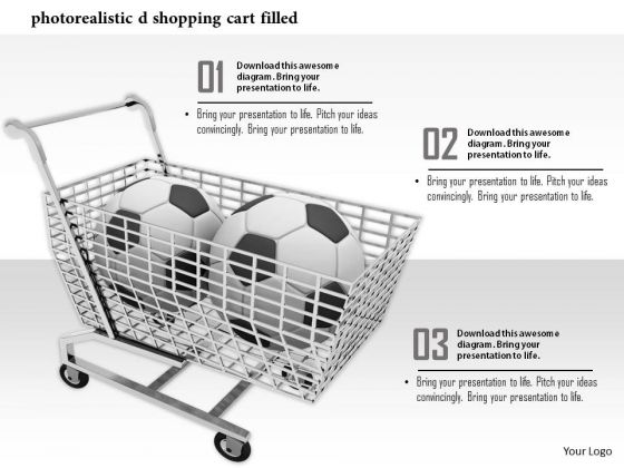 Stock Photo Soccer Balls In Shopping Cart PowerPoint Slide