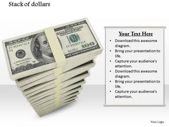 Stock Photo Stack Of 100 Dollars Bundles PowerPoint Slide Stock Photo Stack Of 100 Dollars Bundles PowerPoint Slide