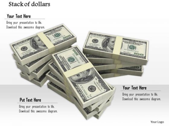 Stock Photo Stack Of American Dollar Bundles PowerPoint Slide Stock Photo Stack Of American Dollar Bundles PowerPoint Slide