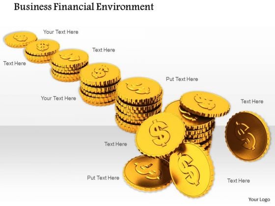 Stock Photo Stacks Of Dollar Coins PowerPoint Slide
