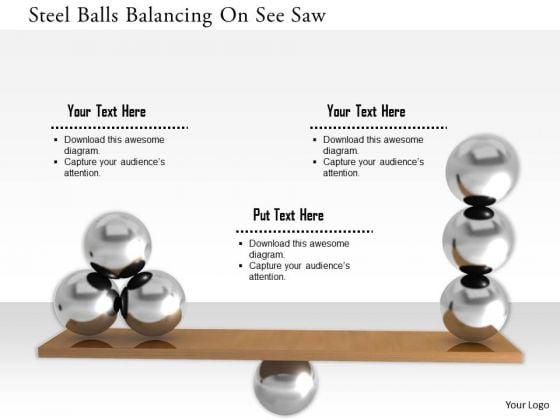 Stock Photo Steel Balls Balancing On See Saw PowerPoint Slide Stock Photo Steel Balls Balancing On See Saw PowerPoint Slide