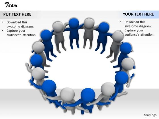 Stock Photo Team Of 3d Blue And White People Pwerpoint Slide Stock Photo Team Of 3d Blue And White People Pwerpoint Slide