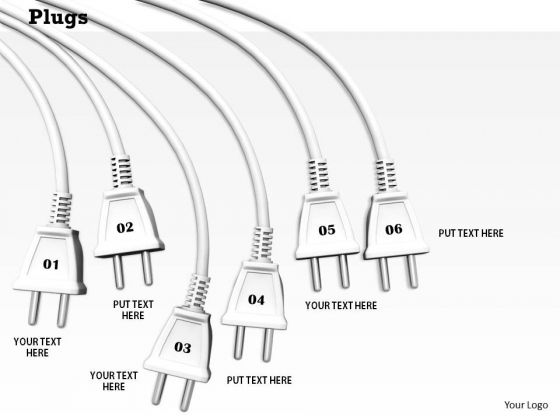 Stock Photo Team Of White Electricity Plugs PowerPoint Slide Stock Photo Team Of White Electricity Plugs PowerPoint Slide