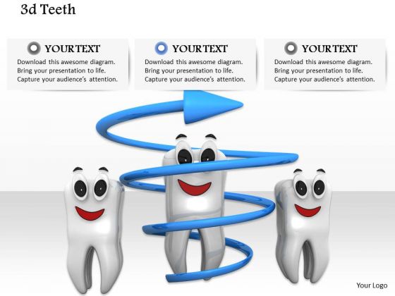 Stock Photo Three 3d Healthy Teeth Smiling PowerPoint Slide Stock Photo Three 3d Healthy Teeth Smiling PowerPoint Slide
