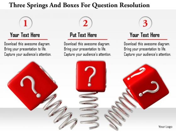 Stock Photo Three Springs And Boxes For Question Resolution Image Graphics For PowerPoint Slide Stock Photo Three Springs And Boxes For Question Resolution Image Graphics For PowerPoint Slide