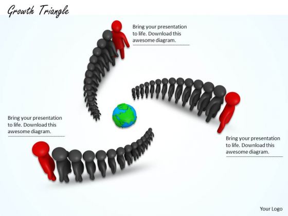 Stock Photo Three Teams Standing Around Globe PowerPoint Slide Stock Photo Three Teams Standing Around Globe PowerPoint Slide
